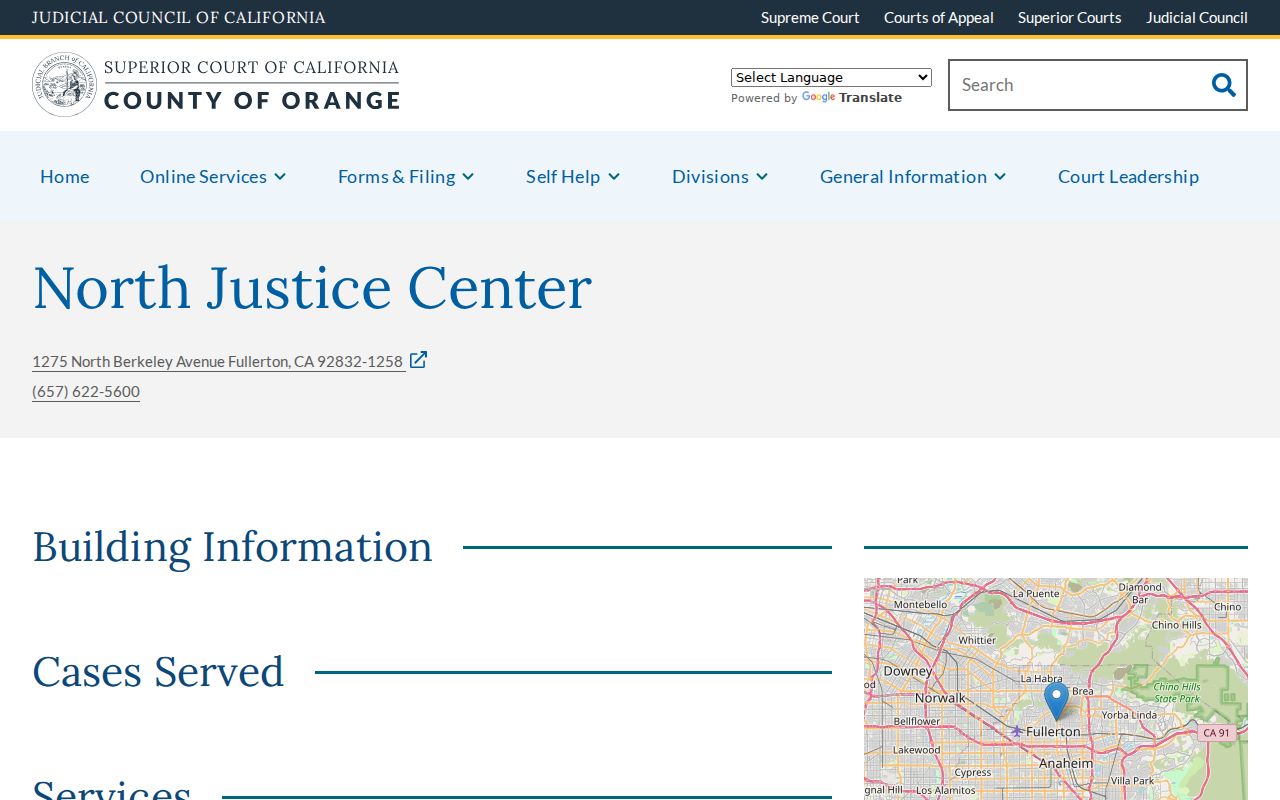 North Justice Center Orange County court location