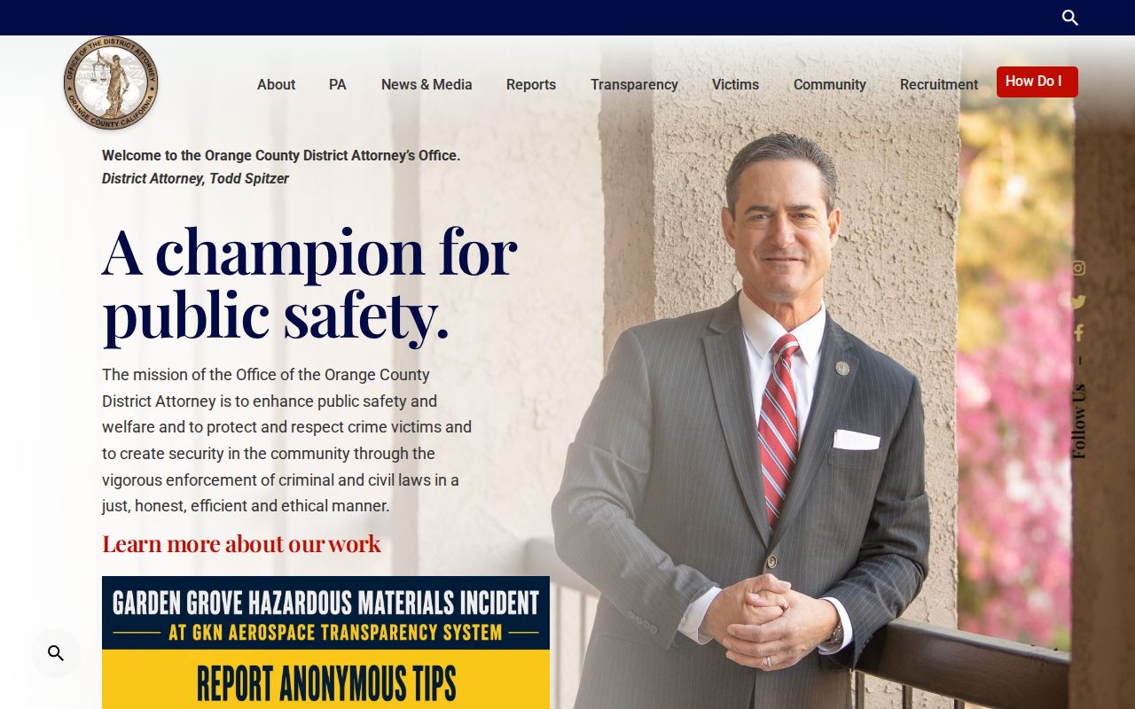 Orange County District Attorney criminal case records
